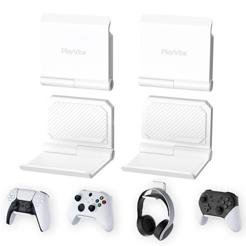 Tijdelijke aanbieding: PlayVital 4 Stel FOLD Muurbeugel voor ps5 Controller Stand Wandhouder voor ps4 Opklapbaar Muur Houder voor Xbox Series X/S,Switch Pro,Headset Stand voor Xbox Wireless Headset,Pulse 3D Headset-Wit van 18.99 EUR naar 18.99 EUR (korting 0%)