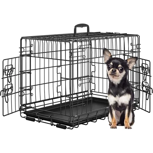 Limited-time offer: Yaheetech Foldable Dog Cage with 2 Doors, Dog Box for Home with Divider, Dog Transport Cage with Extendable Plastic Tray, 62 x 42 x 47 cm, Dog Transport Box Car, Black from 53.47 £ to 47.09 £ (save 11.93%)