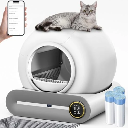 Offerta a tempo: Litiere Chat Autonettoyante, Lettiera Gatto Autopulente, Antiodore XXL 65L con App, Tappetino Gatto e Sacchetti, Lettiera Automatica Elettrica per Gatti (XL-1) - 7% da 196.99 € a 183.99 €