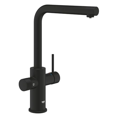 Offerta a tempo: GROHE Blue Pure Minta Rubinetto Filtro Acqua, Bocca L, Doccetta Estraibile, Filtro Carboni Attivi, Acqua Filtrata Naturale, Nero, 30590KF0 - 19% da 430.80 € a 346.95 €