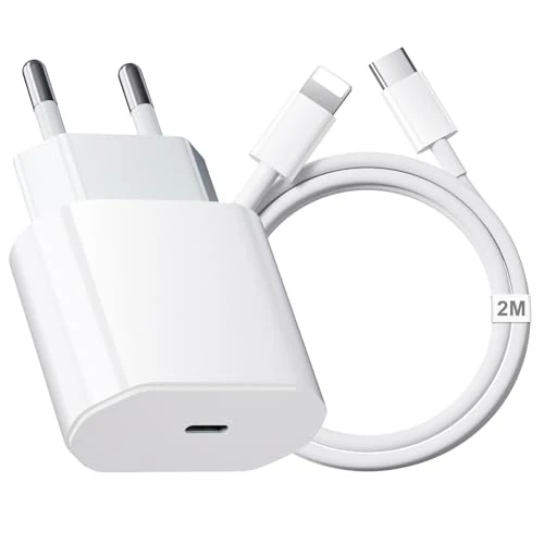 Cargador iPhone Carga Rapida y 2M Cable, 20W Cargador iPhone con Cable Carga Rapida para i Phone 14/14 Plus/ 14 Pro/ 14 Pro MAX/ 13/12/ 11/ X, Pad