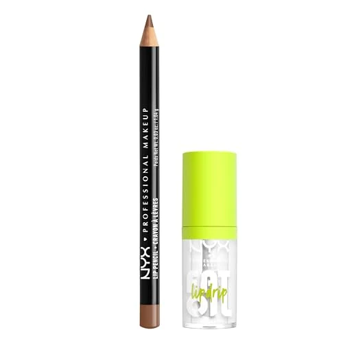 Offerta a tempo: NYX Professional Makeup Kit Labbra con Matita Slim Lip e Gloss Fat Oil Lip Drip, Labbra Definite e Idratate, Finish Extra Brillante, Tonalità: Nude Truffle, My Main - 9% da 10.95 € a 9.98 €