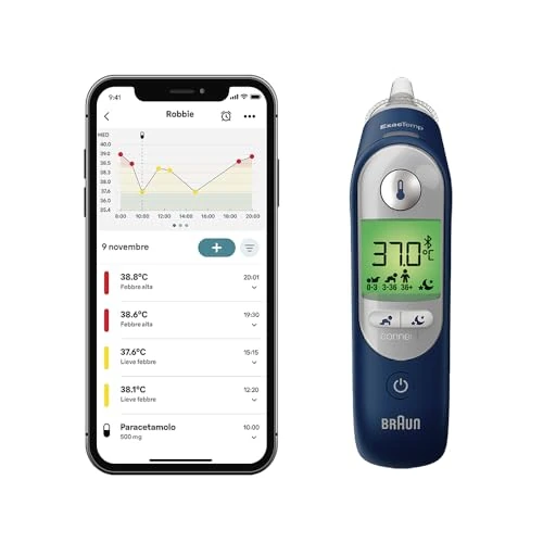 Offerta a tempo: Braun ThermoScan 7 + connect Termometro auricolare | Compatibile con l'app Braun Family Care™ | Tecnologia Age Precision® | Display digitale con codifica a colori | Adatto a neonati e bambini - 0.00% da 65.99 € a 65.99 €