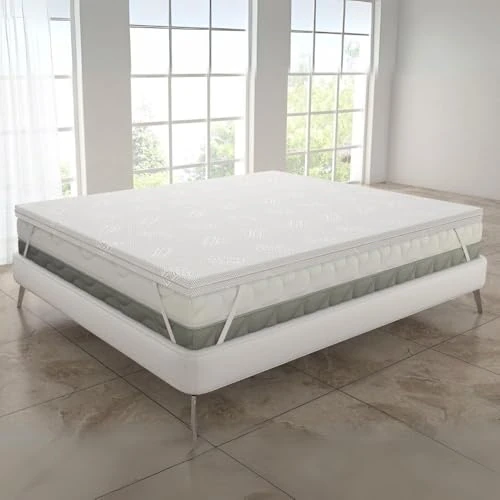 MAXIME MAISON - Double Topper 150 x 190 cm (5 cm Thickness) Double Bed Topper Memory Foam Mattress Topper Made in Italy - From the Heart of Italy to Your Bed: The Topper that Promises Golden Dreams