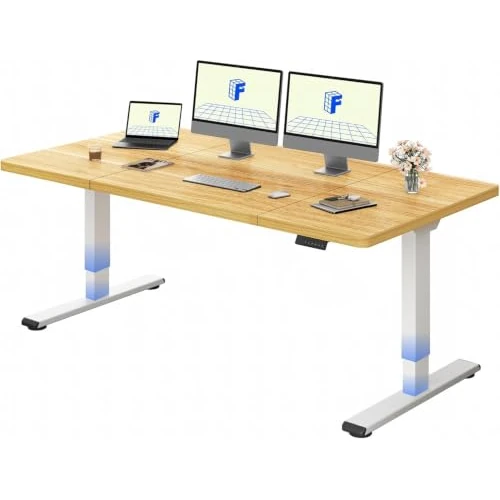Offerta a tempo: FLEXISPOT Scrivania Regolabile in Altezza 180x80 cm Con 2 Motori Potenti, Tavolo Stabile Con Funzione di Memoria (Bianco+Acero) - 31% da 349.99 € a 240.03 €