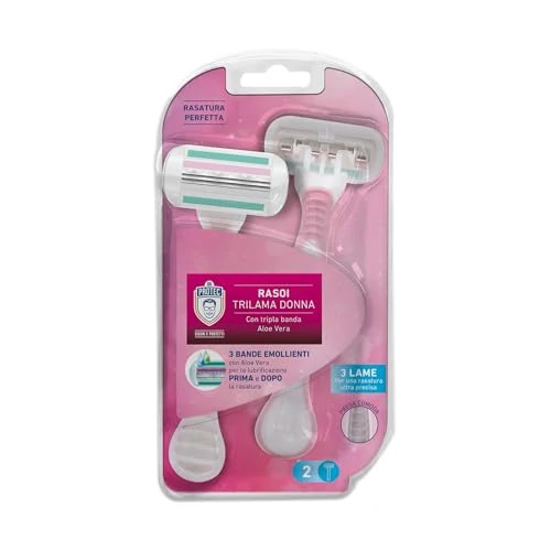 Dr. Protect Women's Trilama Razor, 2 Pieces, Flexible and Ergonomic Head, Three Soothing Bands with Aloe Vera