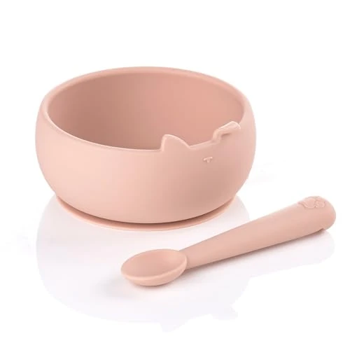 Tijdelijke aanbieding: Jané Kom- en lepelset, siliconen, met zuignap, BPA-vrij, compatibel met sterilisatoren, magnetron, oven, roze van 15.70 € naar 15.70 € (0.00% korting)