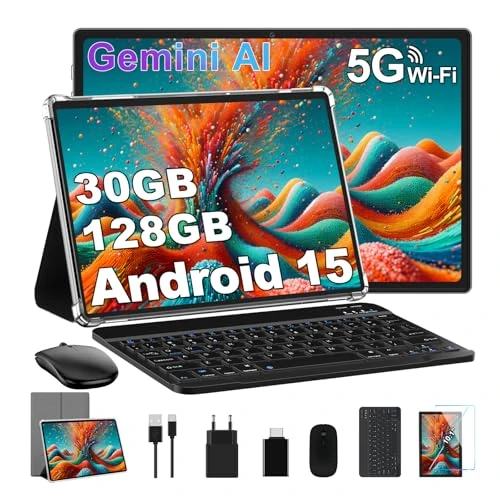 Dghrti 2025 Newest Tablet 10-inch Android 14, 22GB RAM+128GB ROM/TF 1TB, 8-core 2.0GHz, 8000mAh, UFS 2.1 Flash, WiFi 6, BT5.0, 8+5MP, Widevine L1, gray