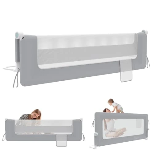 Offerta a tempo: LZQ Zanzariera per letto per bambini, pieghevole, protezione contro le cadute, protezione dal letto, per bambini, protezione contro le cadute (grigio chiaro, 180 cm) - 5% da 40.99 € a 38.94 €