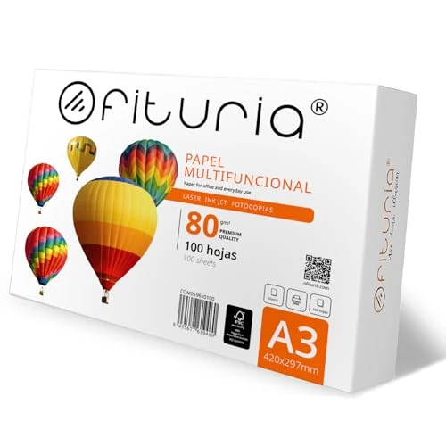 Offre limitée : Feuilles A3, Papier Multiusage pour Imprimante et Photocopieuse, Papier Blanc pour Environnements de Travail et Usage Domestique, Feuilles DIN A3 80g/m², Paquet - Ofituria (100 feuilles) de 99.00 € à 8.86 € (91.05% de remise)