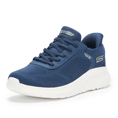 Skechers Bobs Squad Chaos-Current Muse Baskets mains-libres pour femme, bleu marine, 36.5 EU
