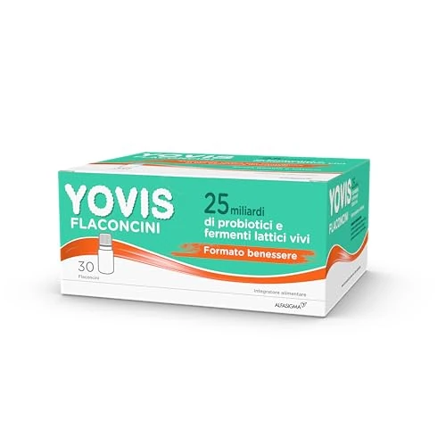 Offerta a tempo: YOVIS Flaconcini, Probiotici per il Benessere Intestinale, 25 Miliardi di Fermenti Lattici Vivi, Senza Glutine e Lattosio, 30 Flaconcini da 10ml - 41% da 49.95 € a 29.37 €