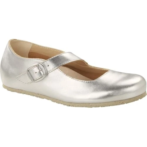 Birkenstock, Tracy Leather schoenen ballerina's sandalen, Zilver, 38 EU Stretta