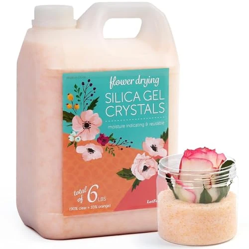 Offre limitée : LotFancy Gel de silice pour le séchage des fleurs 2,72 kg (6 LBS), gel de silice avec indicateur, agent de séchage réutilisable, cristaux fins < 1 mm pour les fleurs de 31.34 € à 29.77 € (5% de remise)