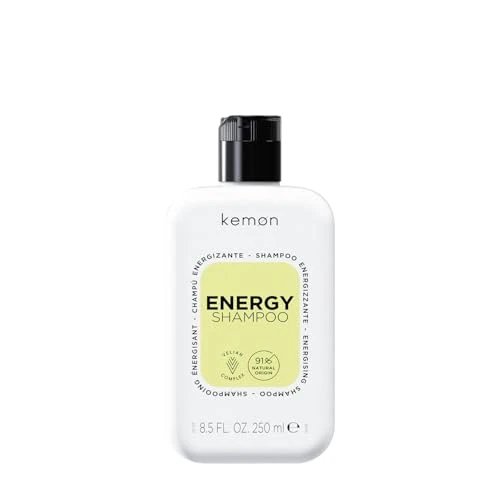 Kemon - Energy Shampoo Energizzante Capelli, A Base Di Ginseng E Caffeina, Deterge Delicatamente Rimuovendo Le Impurità, Favorisce La Crescita Sana E Vigorosa, 250 ml