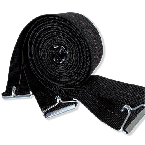 Tijdelijke aanbieding: IPEA Elastische riemen voor bedframes van 190 tot 200 cm, 4 stuks, Made in Italy, elastisch touw met ijzeren haak voor bedden met lattenbodem, kleur zwart, breedte 50 mm van 15.59 € naar 15.59 € (0.00% korting)