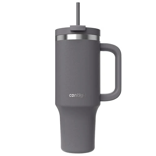 Contigo Thermosflasche 1200 ml mit Henkel und Strohhalm | Isolierte Thermo-Trinkflasche aus Edelstahl mit Deckel | Kühlt 29 Stunden | Reisebecher | Thermobecher | BPA-frei