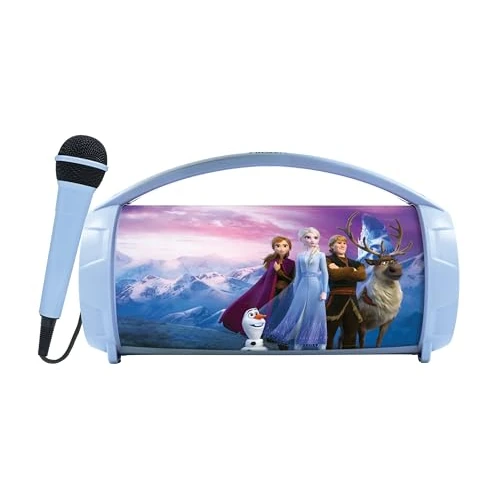 Offre limitee: Lexibook, La Reine des Neiges, Enceinte Haut-Parleur sans Fil Lumineuse avec Micro, Son stéréo, Fonction karaoké, Ports USB et Carte SD, Batterie Rechargeable, Bleu/Violet, BTP585FZZ de 49.99 EUR a 41.00 EUR (economie 18%)