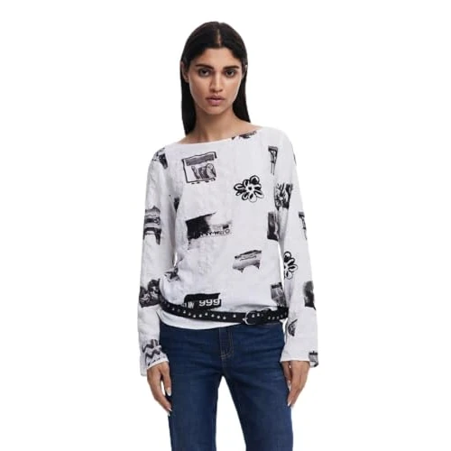 Tijdelijke aanbieding: Desigual T-shirt voor dames, Wit, L van 50.84 EUR naar 50.84 EUR (korting 0%)