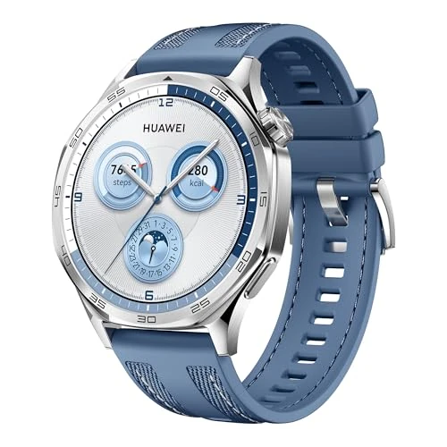 Limitiertes Angebot: HUAWEI Watch GT 5 46 mm Smartwatch, Erweiterte Lauf- und Fahrradfunktionen, Gesundheitsmonitoring, Bis zu 14 Tage Akkulaufzeit, Kompatibel mit iOS & Android, +6 Monate erweiterte Garantie, Blau von 207.99 EUR auf 192.15 EUR (Spare 8%)