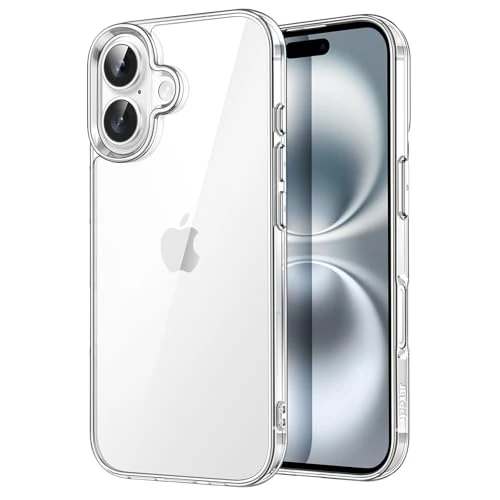 Limited-time offer: JETech Case for iPhone 16 6.1-Inch, Non-Yellowing Shockproof Phone Bumper Cover, Anti-Scratch Clear Back (Clear) from 8.99 GBP to 7.64 GBP (save 15%)