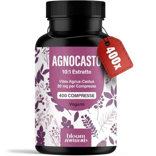 Offerta a tempo: Agnocasto Integratore (Vitex Agnus-Castus) – 400 Compresse – Oltre 1 Anno di Fornitura – Estratto 10:1 Vitex Agnus-Castus 20 mg – Vegano - 33% da 14.95 € a 9.95 €