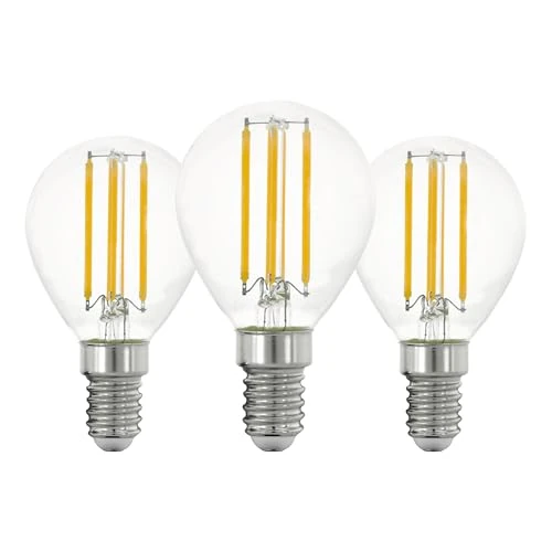 Offre limitée : Eglo Lot de 3 ampoules E14 filament LED, lampe Edison transparente, 7 watts de 19.90 € à 11.79 € (41% de remise)