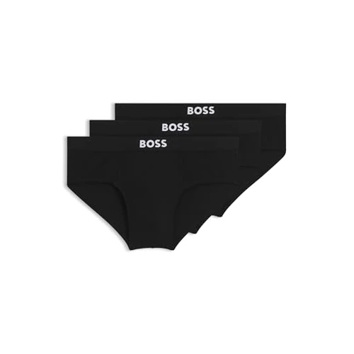 BOSS Mens Pack Of Logo Waistband Briefs Black L