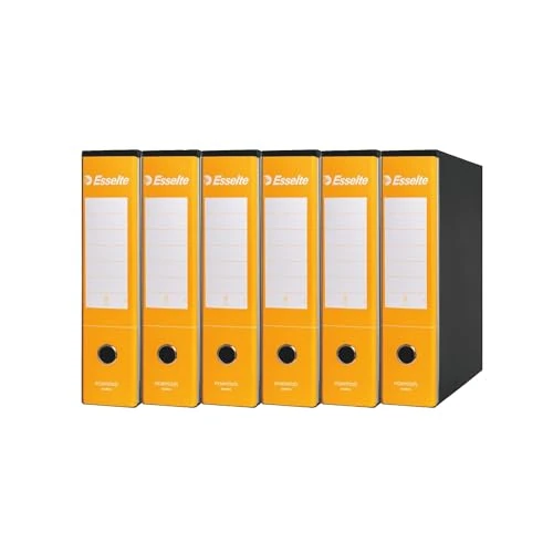 Offerta a tempo: Esselte ESSENTIALS G75 Registratore con Custodia, con Meccanismo a Leva, in Formato Protocollo, 23x33cm, con Dorso da 8 cm, Giallo, Conf.da 6 pezzi, 390775090 - 0.00% da 24.50 € a 24.50 €