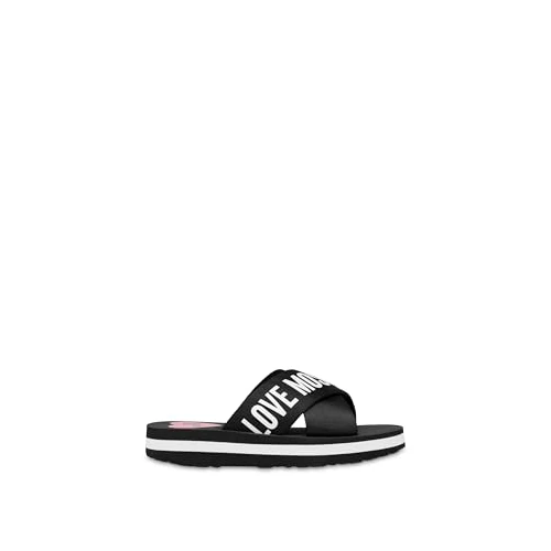 Offre limitée : Love Moschino Femme Polja28324g0mix3000 Sandale, Noir, 38 EU de 61.87 € à 61.87 € (0.00% de remise)