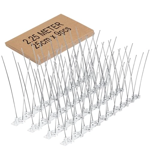 Tijdelijke aanbieding: Duivenafweer, spikes, 9 stuks, vogelafweer, 2,25 m, duivenverschrikker voor balkon, met kunststof kabelbinders, vogelafweerspikes, duivenbescherming voor ramen van 11.29 € naar 11.29 € (0.00% korting)