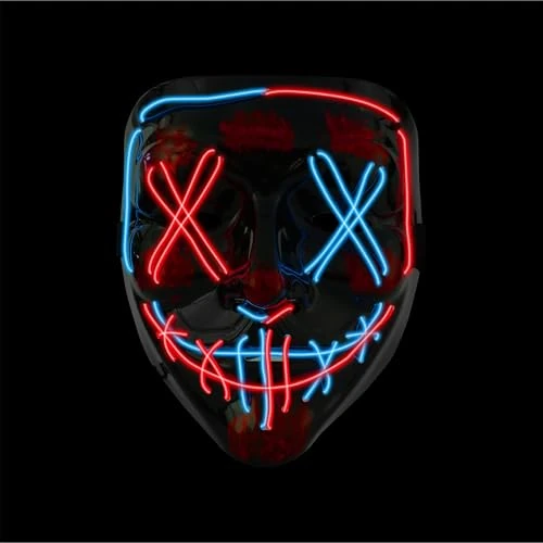Limited-time offer: Costumed Halloween Mask Purge LED – Costume Mask Controllable for Halloween, Fancy Dress & Carnival as Costume & Fancy Dress for Men and Women (Choice of Colours) (Blue/Red) from 11.26 GBP to 11.26 GBP (save 0%)
