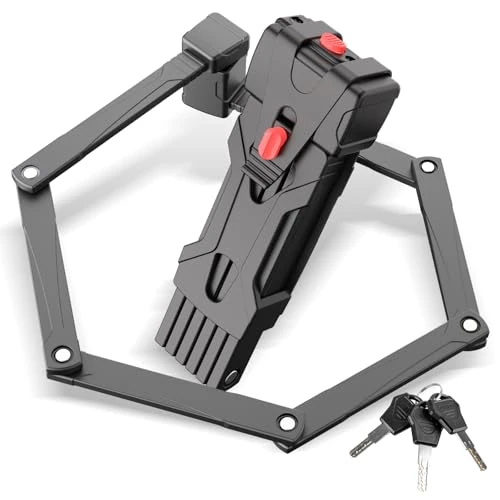 Limitiertes Angebot: INTEKIN Faltschloss Fahrrad - 95cm lang Fahrradschloss Faltschloss mit Stahlgliedern- Kompaktes Fahrradschloss Hohe Sicherheit mit Halterung, 3 Schlüssel von 28.48 EUR auf 28.48 EUR (Spare 0%)
