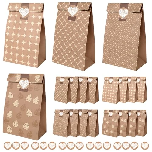 Zeitlich begrenztes Angebot: Romon Papiertüten Braun, 16 Stück Geschenktüten mit 16 Aufklebern für Weihnachtsgeschenke, Obsttüten, Brottüten, Geburtstagstüten, Hochzeitstüten von 5.99 € auf 5.99 € (0.00% Rabatt)