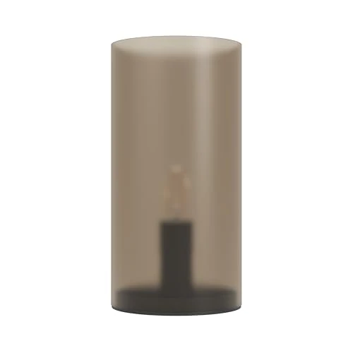 Oferta limitada: Eglo Geo Lámpara de mesita de noche, de cristal, elegante, decoración | dormitorio, lámpara cilíndrica, metal de cristal y plástico en colores arena, casquillo E14, diámetro de 10 cm de 22.90 € a 22.90 € (ahorro 0.00%)