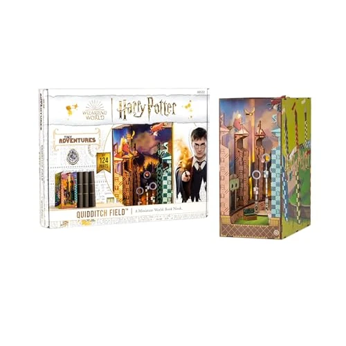 Offerta a tempo: Revell Set modellino Tiny Adventures I Quidditch Field Harry Potter I 3D Miniatura Casa I Book Nook Legno Fermalibri I Regalo di compleanno per fan I Fermalibri Harry Potter - 37% da 59.32 € a 37.66 €