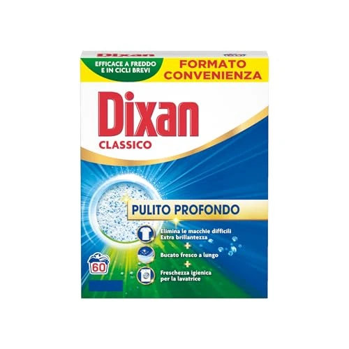 Offerta a tempo: Dixan Detersivo Lavatrice Polvere Classico formato da 60 lavaggi - 33% da 16.99 € a 11.39 €