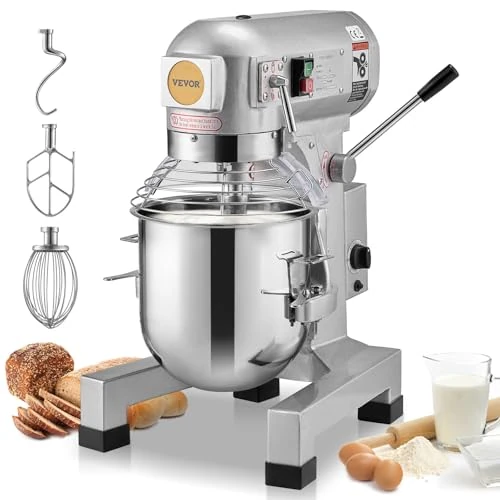 Offerta a tempo: VEVOR Robot da Cucina Commerciale, Miscelatore da Cucina da 18,7 L 3 Velocità Regolabili, Impastatrice da 1100 W con Ciotola in Acciaio Inox per Ristorante, Panetteria, Pasticceria, Bar, Cucina - 0.00% da 950.90 € a 950.90 €