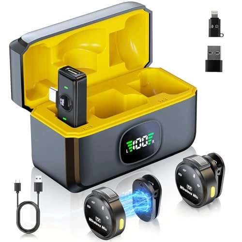 Tijdelijke aanbieding: Comius Sharp Lavalier Draadloze microfoon, plug-play microfoon met digitaal display voor opnames, draadloze mini-microfoon voor iPhone/Android/pc, microfoon mobiele telefoon voor YouTube vlog van 10.99 EUR naar 10.99 EUR (korting 0%)