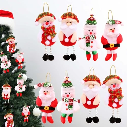 Oferta limitada: 8 Piezas Adornos Navidad Arbol,Divertidas Adornos Navideños Arbol,Lindo Decoracion Navidad Arbol,Papá Noel,Muñeco De Nieve Decoración Navidad,Vari Estilos Adorno Arbol Navidad de 12.99 EUR a 10.99 EUR (ahorro 15%)