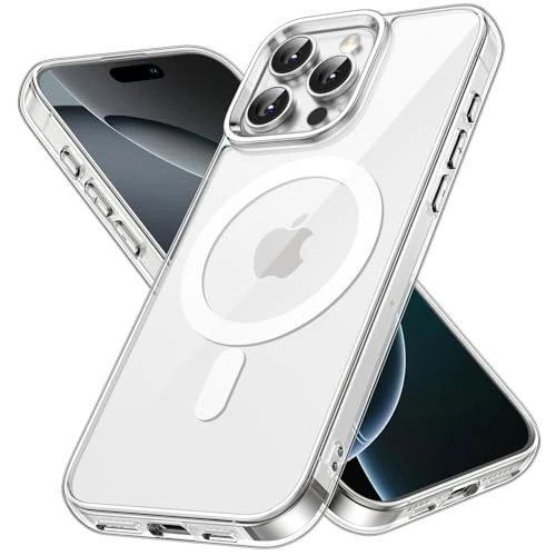 Offerta a tempo: JETech Cover Magnetica per iPhone 16 Pro Max 6,9 Pollici Compatibile con MagSafe, Antiurto Cellulare Paraurti Custodia, Anti-Graffio Retro Trasparente (Trasparente) - 10% da 12.99 € a 11.64 €
