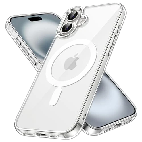 Offerta a tempo: JETech Cover Magnetica per iPhone 16 6,1 Pollici Compatibile con MagSafe, Antiurto Cellulare Paraurti Custodia, Anti-Graffio Retro Trasparente (Trasparente) - 5% da 13.99 € a 13.29 €