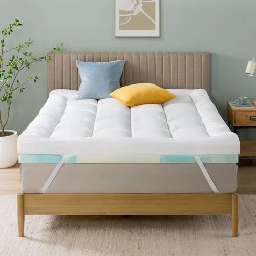 Zinus Mattress Topper, Polyester, White, 190 x 160 cm