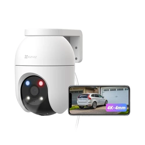 Offerta a tempo: EZVIZ C8c 4K Telecamera Wi-Fi Esterno 8MP, PTZ 360° Copertura, Visione Notturna a Colori, Rilevamento Persone/Veicoli AI, Tracciamento Automatico, Difesa Attiva, IP65, 4mm Nuova Versione - 30% da 99.99 € a 69.99 €
