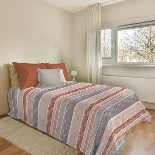 Offerta a tempo: PENSIERI DELICATI Copriletto 170 x 280 cm, Telo Singolo 100% Cotone Pique, Ideale Come Telo Arredo, Coperta Salva Letto 1 Piazza, Fantasia Rodrigo Arancio, 100% Made in Italy - 15% da 26.49 € a 22.56 €