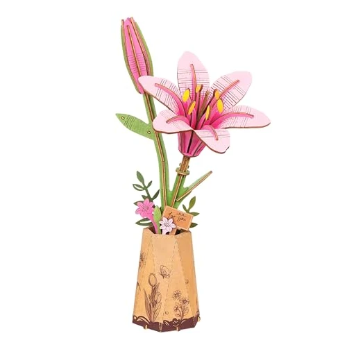 Oferta limitada: Rolife 3D Puzzle Ramo de Flores de Madera Kit de Modelo para Adultos Flores Eternas Regalo Romántico para Ella Mujeres Mamá Navidad/Cumpleaños/Día de San Valentín/Día de la Madre (Lirio rosa) de 13.99 EUR a 13.99 EUR (ahorro 0%)
