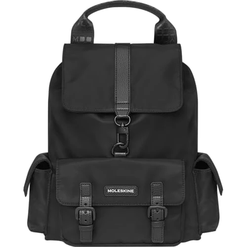 Offerta a tempo: Moleskine Zaino Medio Collezione The Legendary, Zaino per Lavoro e Università con Custodia per Dispositivi Elettronici in Tessuto 100% Riciclato, Dimensioni 39,5 x 39 x 15 cm, Colore Nero - 49% da 195.00 € a 99.92 €