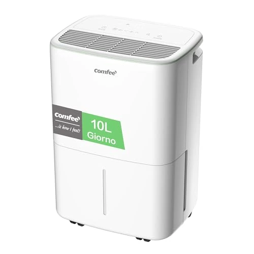 Limited offer: COMFEE Compact Dehumidifier, Absorbs up to 10L/day, Night mode, Child lock, 24H timer, 2.5L tank, For rooms of 16-31㎡, Aqua Dry 10 from 139.90 EUR to 109.99 EUR (save 21%)