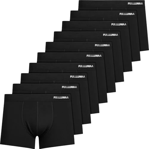 Limited-time offer: Fullluwaa Men's Boxer Shorts Pack of 10 Cotton Underpants Men Without Scratching Notes Breathable and Soft Men's Underwear from 31.46 GBP to 31.46 GBP (save 0%)