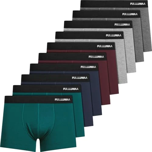 Fullluwaa Calzoncillos Hombre Boxer,Boxer Hombre Pack(Pack de 10),de Algodon,cómodo y Ajustado